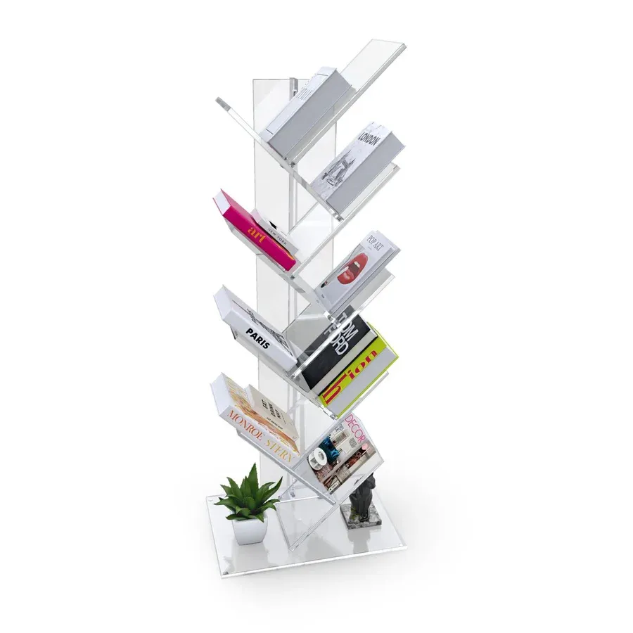 Yageli Company Clear Creative Clear Landed Acrylic Tree Bookshelf For Display
