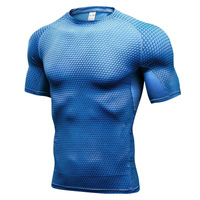 Vente en gros de vêtements de compression d'été à manches courtes pour hommes pour entraînement par couche de base vêtements de sport pour la course à pied