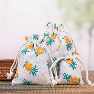 Sac à cordon personnalisé de luxe en toile de coton naturel de taille moyenne, écologique et réutilisable - Product Image 3