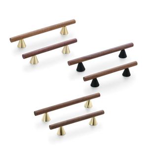 Poignées de porte d'armoire en alliage de zinc et bois de noyer de style mi-siècle pour chambre, salle de bain, commode, tiroir - Durables et faciles à installer - Product Image 6