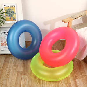 डेरो कारखाने थोक रंगीन फ्लोरोसेंट समुद्र तट पार्टी रिंग pvc पूल फ्लोट ट्यूब पानी की अंगूठी खिलौने डगनट शार्क मत्स्यांग रिंग - Product Image 1
