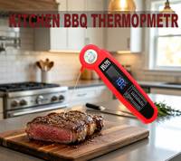 Termometer Daging Digital SW Customized dengan Probe Lipat Tahan Air, Termometer Makanan Bacaan Instan untuk Memasak dan Memanggang