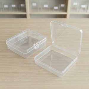 Boîte de rangement carrée transparente en PP de 7,5 cm, étui à charnière en plastique à profil <span class=keywords><strong>bas</strong></span> de 1,5 cm pour petites pièces, emballage de bijoux, directement de l'usine - Product Image 5