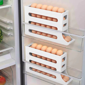 Sản Phẩm Nhà Bếp Đại Lý Mua 4 Tầng Tự Động Cán Tủ Lạnh Trứng Organizer Giữ Trứng Tươi Dispenser Tủ Lạnh Trứng Chủ 4 Tầng - Product Image 4
