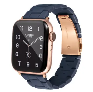 Nhựa Thời Trang Cho Apple Watch Band Điều Chỉnh Liên Kết Kim Loại Thay Thế Dây Đeo Cổ Tay 45 Mm 38 Mm 40 Mm 42 Mm 44 Mm Cho Series 7 6