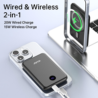 A385 pour batterie externe magnétique sans fil 10000 mAh, mince, mini, étanche, portable, charge rapide 20W, écran LCD, port Type-C, OEM