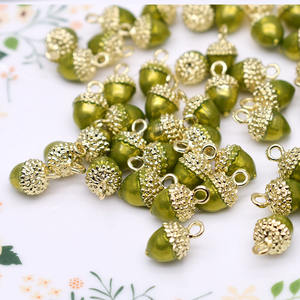 9x 15mm合金チャームドングリ3Dドングリチャーム3Dパインナッツドングリペンダントチャームジュエリー作りDIY - Product Image 2