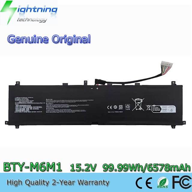 99.99Wh New Genuine BTY-M6M1 Original Laptop Battery for Msi Stealth GS77 12UHS MS-17P1