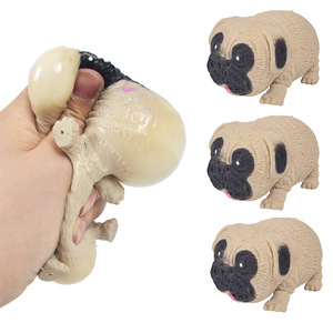Jouets à presser anti-stress pour enfants : Jouet sensoriel en PVC extensible et déformable en forme de chien Pug mignon pour filles et adolescentes - Product Image 3