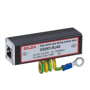 GADA 100M atau 1000M 5-48V DC Gigabit Rohs Network Poe Lan Rj45 Ethernet Surge Protector