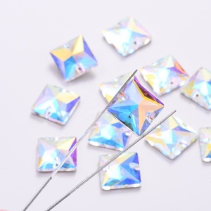 OLeeya 5A Strass carrés à coudre en verre AB, 4 tailles, pour T-shirts et robes de mariée - Product Image 2