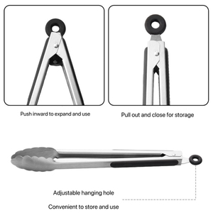 Ensemble <span class=keywords><strong>de</strong></span> pinces <span class=keywords><strong>de</strong></span> <span class=keywords><strong>cuisine</strong></span> en acier inoxydable avec verrouillage, accessoires pour barbecue et grillades, outils métalliques pour barbecue et grill - Product Image 3