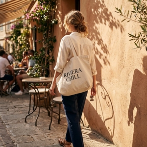 Custom New Fashion Logo Color Cotton <b>Long</b> Handles Tote <b>Bag</b> Shoulder Handle Printed Canvas Letter Pattern Zipper Closure - Product Image 5