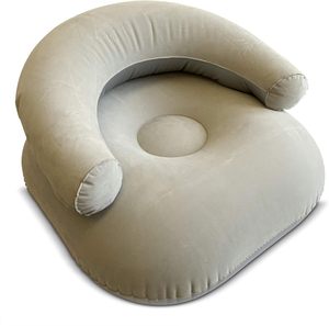 เก้าอี้พับได้พกพาสะดวกแบบเป่าลม PVC รุ่นใหม่ สำหรับใช้ในร่ม/กลางแจ้ง พร้อมที่วางแขนและพนักพิงรูปตัวยูแบบเป่าลม โซฟาพักผ่อน - Product Image 1
