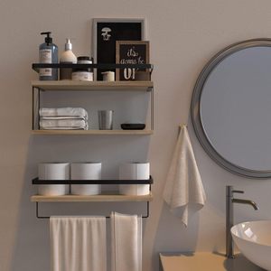 Passing On <b>The</b> <b>Kingdom</b> Wooden Wall-Mounted Shelf 24 In With Towel Rack And Storage For Bathroom - Product Image 2