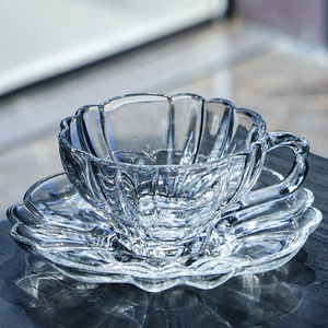 Cà phê <span class=keywords><strong>cup</strong></span> Set Hot Bán Buôn trong suốt buổi chiều trà Retro uống Glass Tea <span class=keywords><strong>Cup</strong></span> với chiếc đĩa - Product Image 5