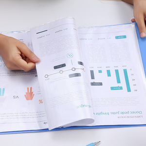 Classeur A4 transparent en plastique NF60AK, organiseur de documents, rangement pour examens, bleu, noir, rouge, vert, impression par plastification opaque - Product Image 5