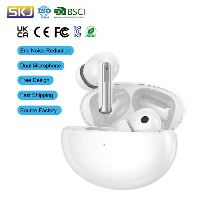 Wireless Charging Earbuds ENC Dual Mics Noise Cancelling Earphones HiFi Stereo In-Ear Headphones Auriculares Bluetooth Earbuds