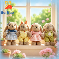 Peluche lapin Kawaii 8 pouces à longues oreilles, en stock, pour machine à griffes de jeu d'arcade, cadeau pour enfants