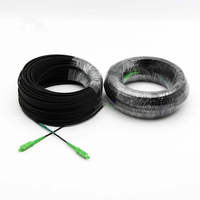 Kabel Drop SPS S/S SC/APC-SC/APC 9/125 G.657A1 150m hitam LSZH FTTH Kabel Drop Patch Cord warna hitam dan warna putih