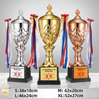 Réunion sportive Globe mondial personnalisé créatif Figurines 3D en métal haut de gamme Trophée plaqué or Trophées de la coupe Fabriqué en Chine
