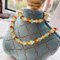 Vente directe d'usine mode calcédoine longue chaîne Vintage luxe trois couleurs calcédoine perle collier et bracelet ensemble pour les femmes