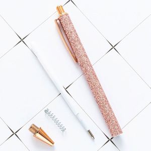 Custom Glitter Retractable Ballpoint Pens for Girls & Women, Black Ink, Medium Point, Smooth Decorative Gifts - Product Image 4