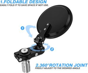 <span class=keywords><strong>Espejos</strong></span> Retrovisores Laterales Universales de Aluminio para Motocicleta ZCLH, 7/8" (22mm), <span class=keywords><strong>Plegables</strong></span>, Convexos, Compatibles con Suzuki Yamaha - Product Image 4