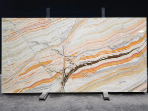 UnionStone Modern Natural Translucent Backlit Polished Big Slab Rainbow Amber Onyx Waterproof Eco-Friendly Villa Hotel Indoor - Product Image 5