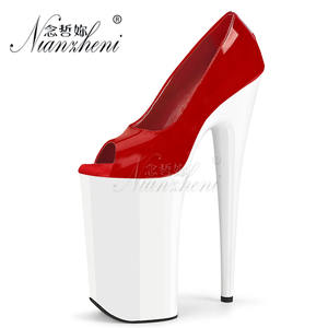 <span class=keywords><strong>Chaussures</strong></span> à talons aiguilles Queen Exotic Dancer Peep Toe, rétro, sexy, fétichistes, 26 cm, talons fins, blanches, antidérapantes, pour boîte de nuit, pole dance, podium - Product Image 2