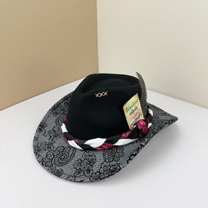 Nouveau chapeau de jazz à large bord en style coréen <span class=keywords><strong>et</strong></span> britannique, avec broderie 3D, pour hommes <span class=keywords><strong>et</strong></span> femmes, style graffiti décontracté - Product Image 3