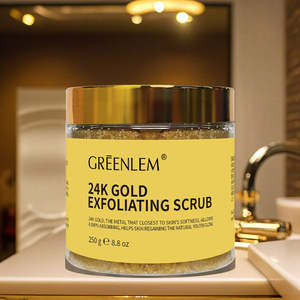 Exfoliante Facial y Corporal de Lujo con Oro de 24K, Vitamina C, Aceite de Coco Orgánico, Limpiador, Antienvejecimiento, Iluminador de la Piel, para Uso Vegano - Product Image 3