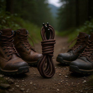 Laccio per scarpe cerato Ilan 110 cm marrone scuro per stivali e scarpe - Product Image 3