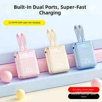 Cargador Portátil Ultra Delgado de Alta Capacidad 10000mAh 2 en 1 Tipo-C, Carga Rápida de 20W, Banco de Energía con Pantalla Digital, Cable de Viaje