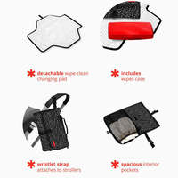 Sac à langer multifonction portable en coton avec matelas à langer pliable et utilisation pour poussette de voyage en extérieur
