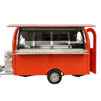 Nuevo Diseño Carrito de Comida de Acero Inoxidable para Helados, Camión Cafetería con Ruedas y Color Personalizado de Moda