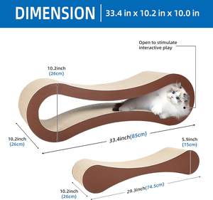 Costume 2 em 1 cama <span class=keywords><strong>cat</strong></span> scratch board grandes camas de papelão ondulado Camas duráveis e raspadores para gatos - Product Image 4