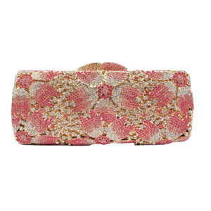 New Fashion for Stone Pattern Square Women's <b>Clutch</b> Bag Box Shape Diamond Evening Handbag Metal Chain Strap Polyester Lining - Product Image 1