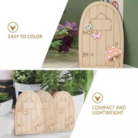 Mini Porte de Maison de Fée en Bois Non Peinte, Décorations de Fête de Maison de Poupée de Noël, à Suspendre sur des Arbres, pour Pâques en Extérieur