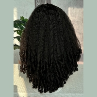 Perruque synthétique Lace Front HelloHAIR, cheveux afro crépus, fibre haute température, sans colle, tressée, pour femmes noires
