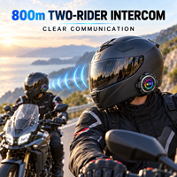 Casque de moto avec interphone K20 2X 6.0, communication entre 2 motards sur 800 m, partage de musique, IP65, batterie longue durée 600 mAh