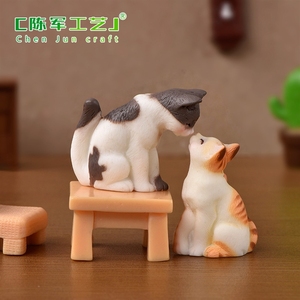 Paysage dessin animé mignon Simulation chaton Animal poupée décorations <span class=keywords><strong>à</strong></span> la main accessoires bureau petits ornements - Product Image 4