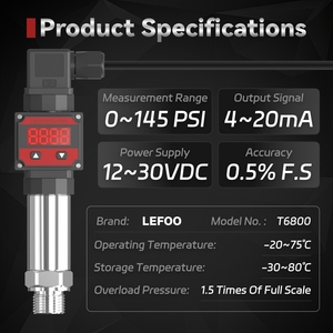 LEFOO RS485 Output Digital <strong>Pressure</strong> <strong>Transmitter</strong> Strong Overload Anti-corrosion Electronic <strong>Pressure</strong> Sensor For Gas Liquid - Product Image 2