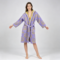 Vêtements de nuit pour femmes 100% coton avec capuche, Oeko Tex 100, longue robe de chambre, peignoir de luxe, doux et absorbant