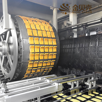 Machine automatique à gaufres et biscuits en forme de patte d'animal, ligne de production de gaufres moelleuses à double couche chauffante haute capacité