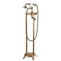 Robinet de baignoire et douche sur pied en laiton doré antique, OEM