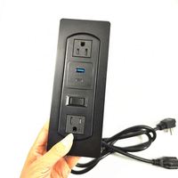Bande d'alimentation encastrée pour bureau avec 2 prises secteur + USB a et USB C Hub de charge Bande d'alimentation pour bureau