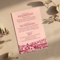 Ensemble d'invitations de mariage personnalisées de luxe avec doublure d'enveloppe illustrée, ruban et monogramme – Élégant kit d'invitation pour mariage à destination