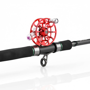 Moulinet de pêche sur glace droitier léger 50g, rapport 1:1, en alliage d'aluminium CNC creux avec guides en céramique, pour rivières et lacs - Product Image 6