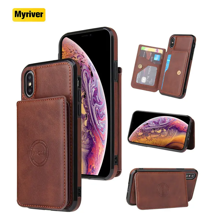 Myriver High Quality Multi-Functional Wallet Pu Leather Phone Case With Holder For Iphone 13 14